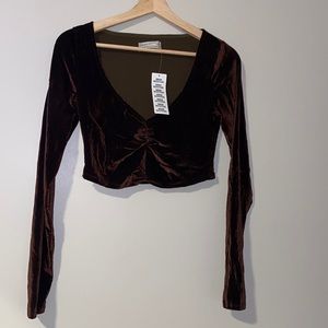Brown Velvet Top from Urban Outfitters